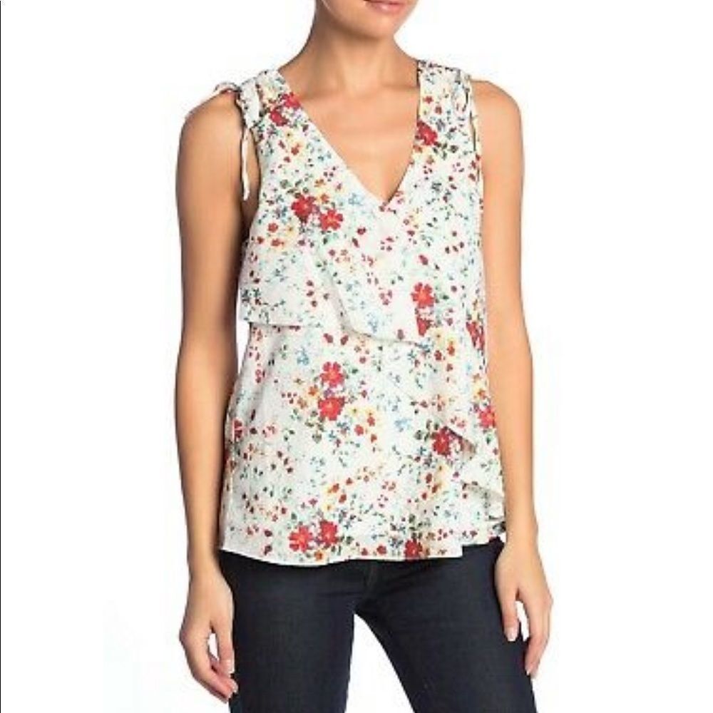 Parker Spring Ditsy Floral Ruffle Top